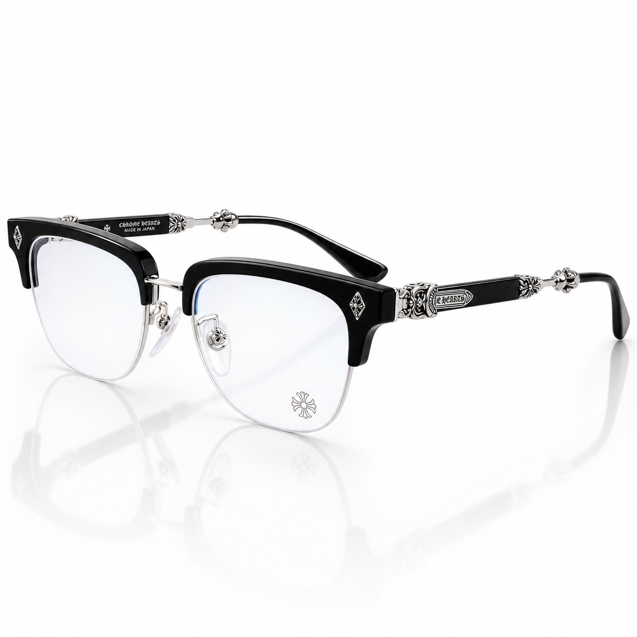 2N Half Chrome Heart Glasses