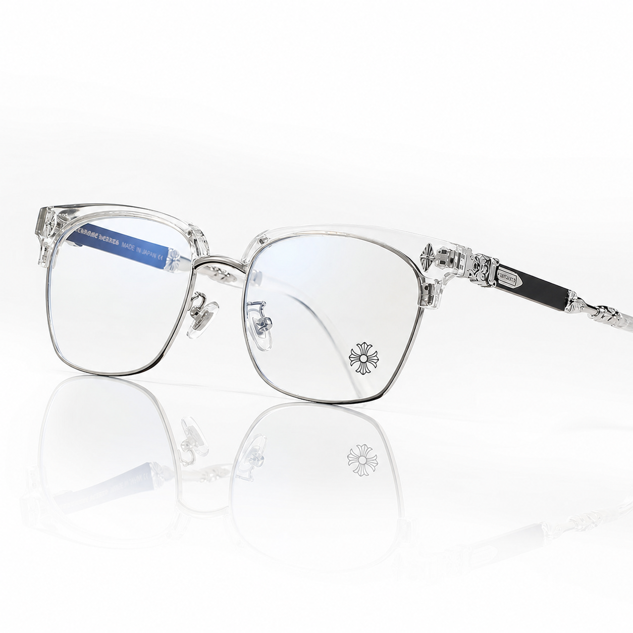 2N Half Chrome Heart Glasses