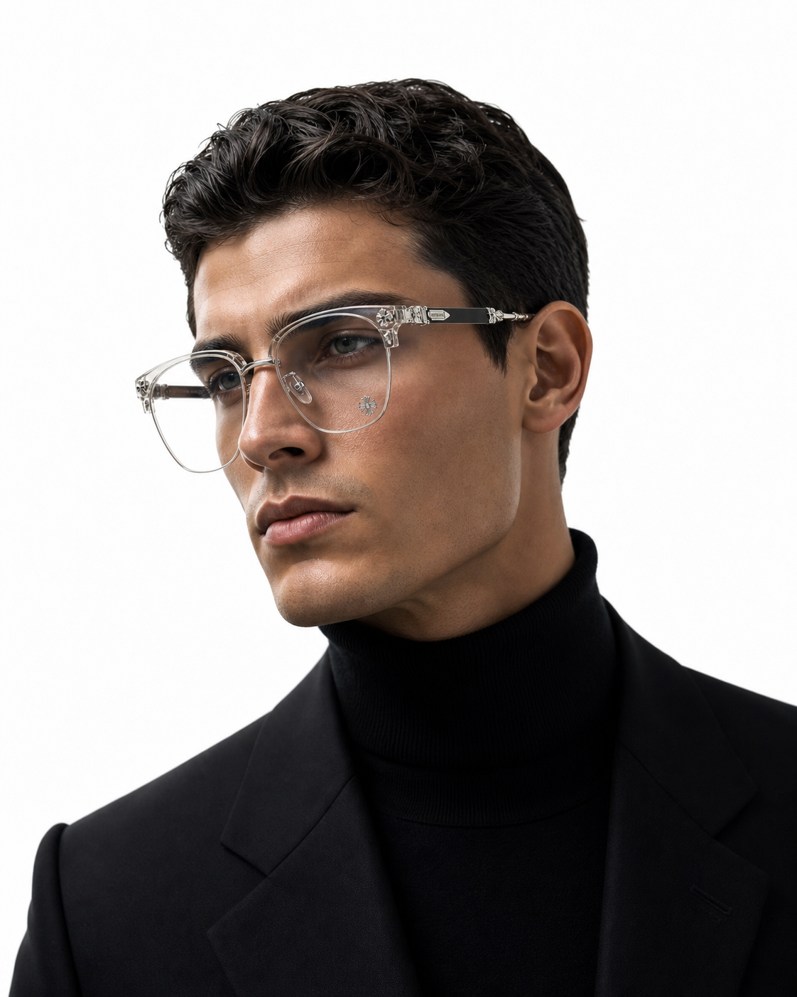 2N Half Chrome Heart Glasses