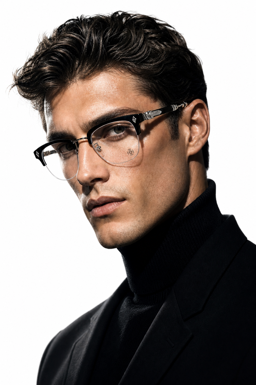 2N Half Chrome Heart Glasses