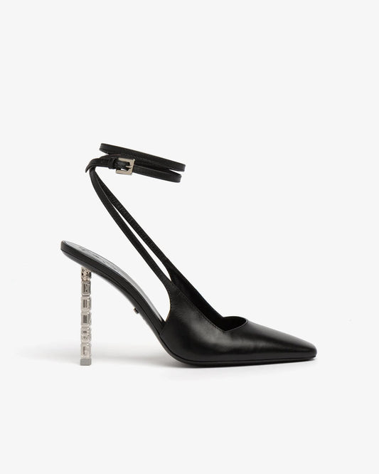 Leather Link Slingback Heels
