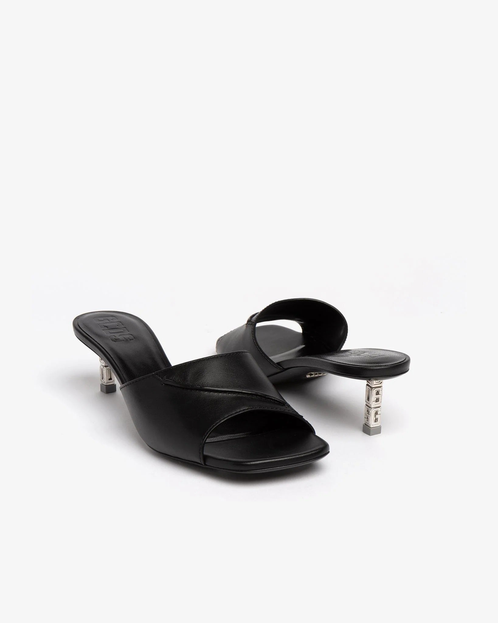 Leather Logo Chain Sandals